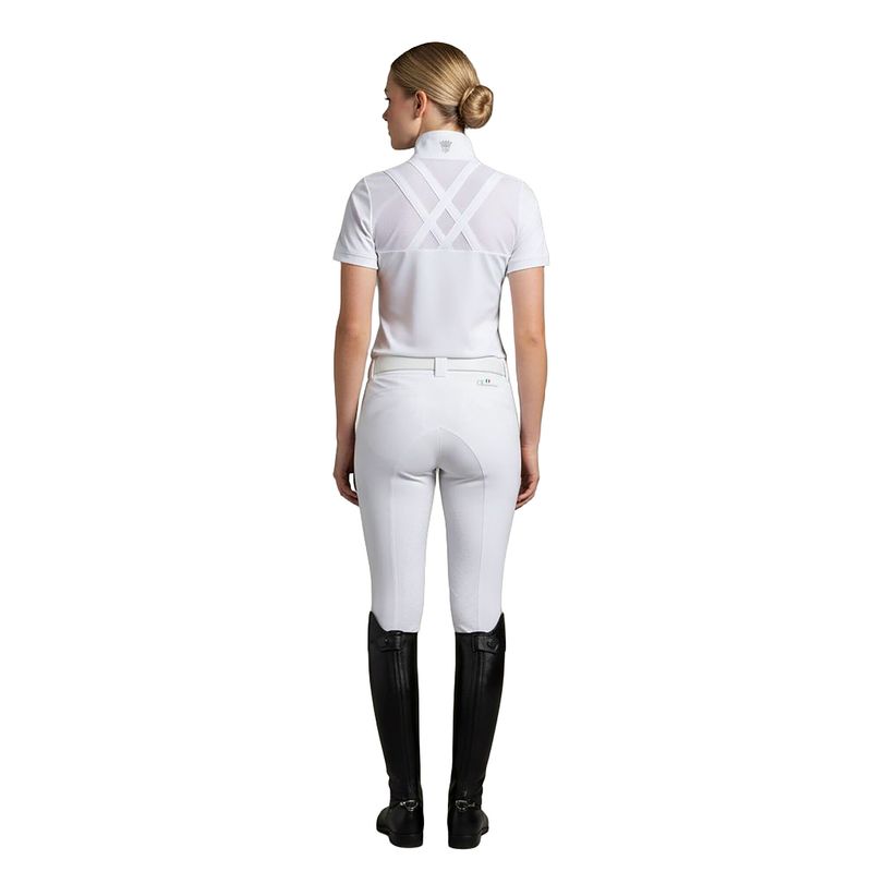 CAMDEN Ladies Ladies SS Showshirt w cross in back White