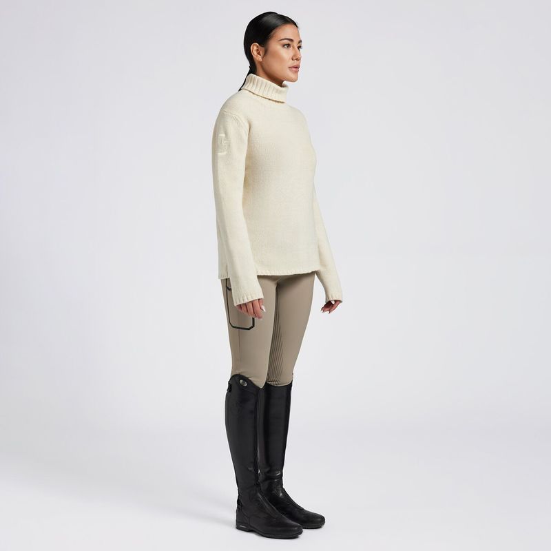 Cavalleria Toscana Women's Lambswool Oversized Turtleneck Sweate
