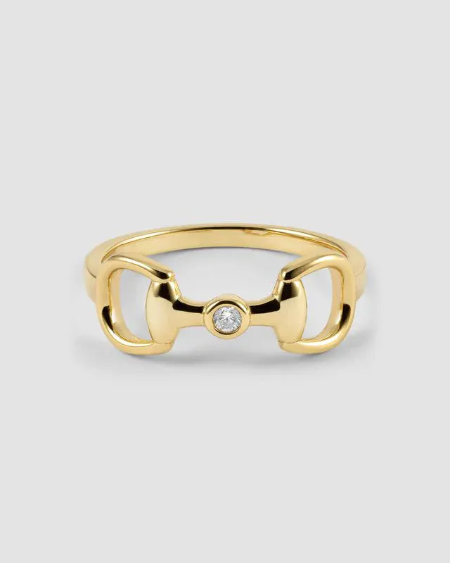 Isabelle - Horsebit Ring - Gull